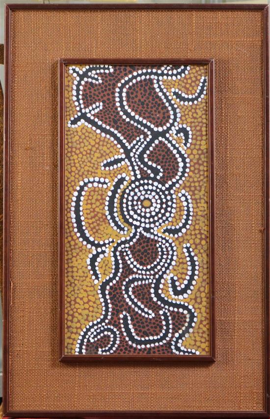 Andy Tjungurrayi (Aboriginal) Witchetty Grub Site, Kerinyarra 16 x 8in.